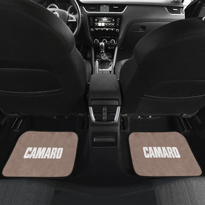 Light Gray Camaro White Letter Car Floor Mats 211004 - YourCarButBetter