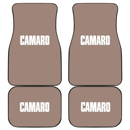Light Gray Camaro White Letter Car Floor Mats 211004 - YourCarButBetter