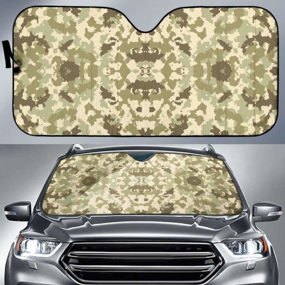 Light Green Camo Camouflage Pattern Car Auto Sun Shades 172609 - YourCarButBetter
