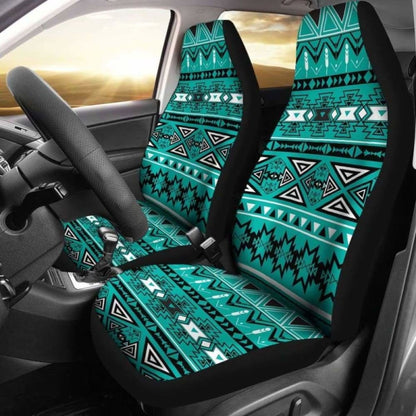 Light Green Teal Boho Aztec Car Seat Covers 110424 - YourCarButBetter