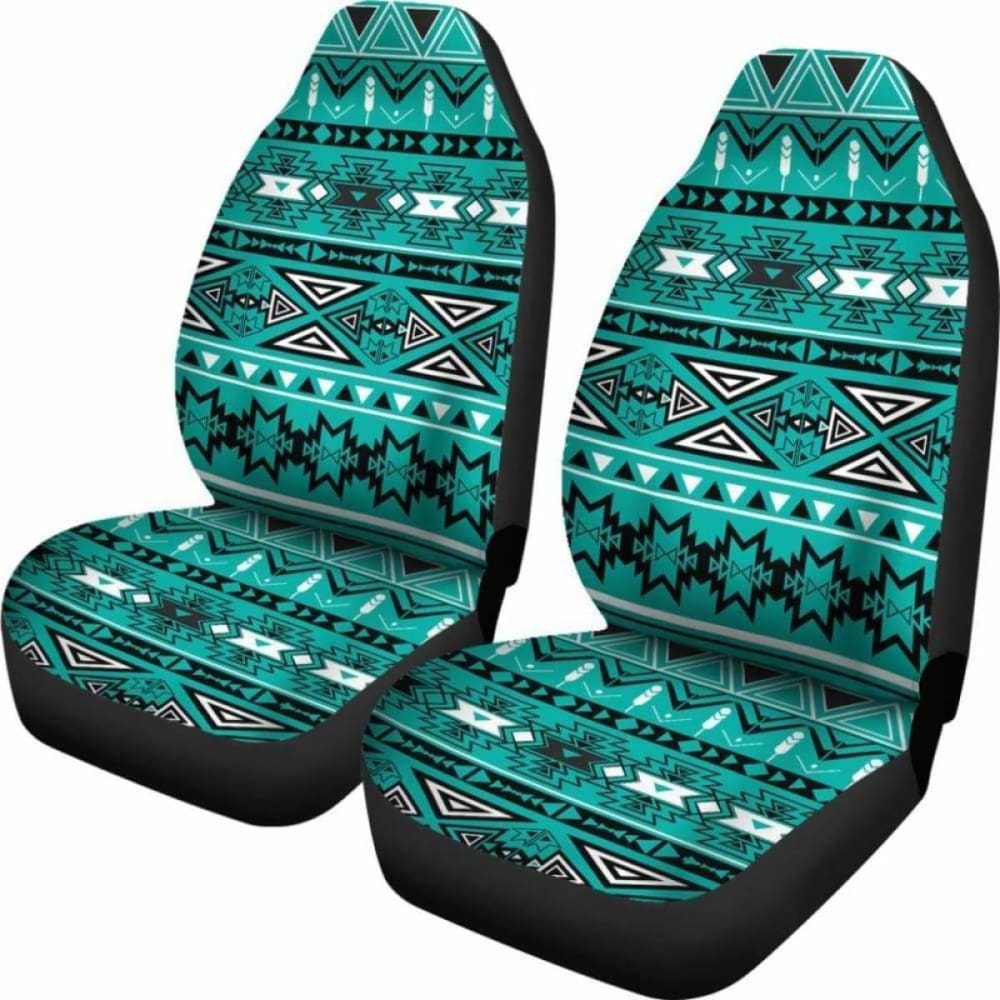 Light Green Teal Boho Aztec Car Seat Covers 110424 - YourCarButBetter
