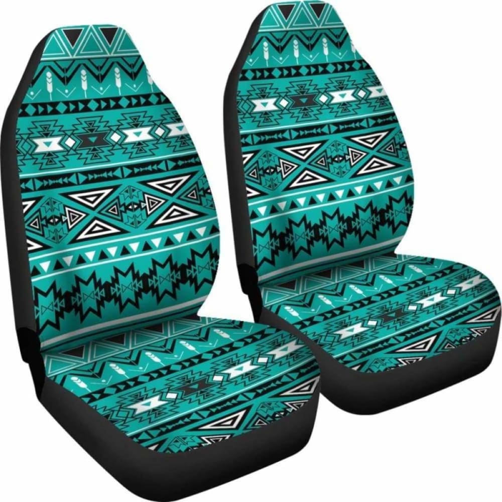 Light Green Teal Boho Aztec Car Seat Covers 110424 - YourCarButBetter