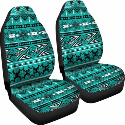 Light Green Teal Boho Aztec Car Seat Covers 110424 - YourCarButBetter