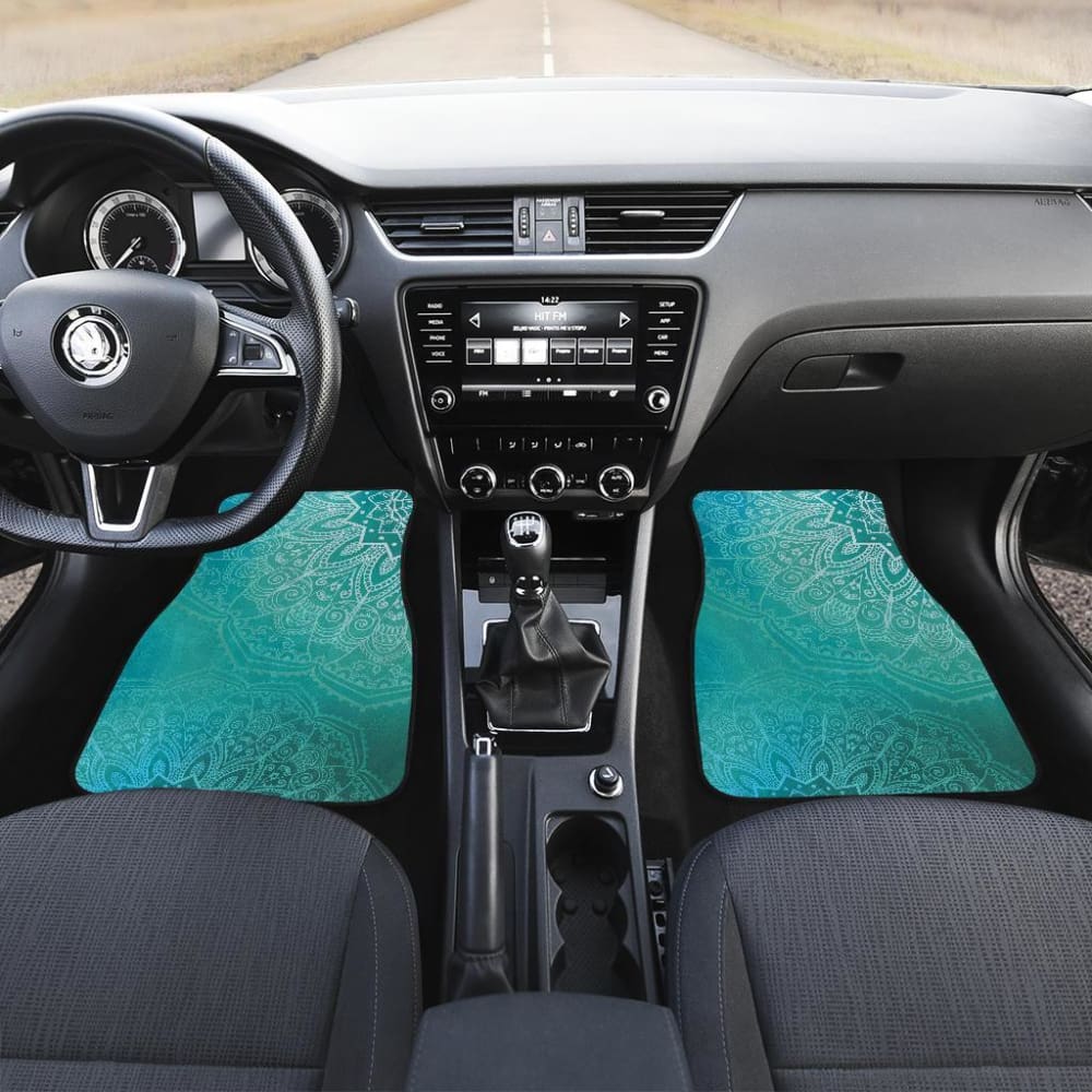 Light Green Teal Mandalas Car Floor Mats 093223 - YourCarButBetter