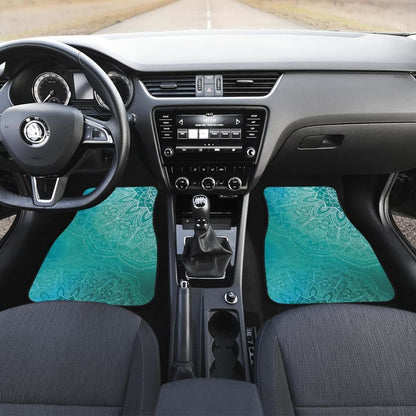 Light Green Teal Mandalas Car Floor Mats 093223 - YourCarButBetter
