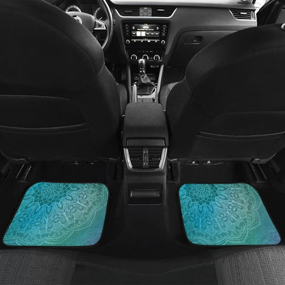 Light Green Teal Mandalas Car Floor Mats 093223 - YourCarButBetter