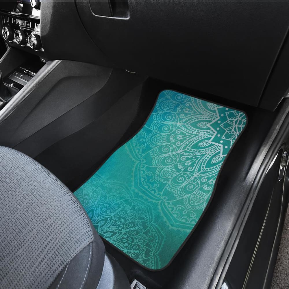 Light Green Teal Mandalas Car Floor Mats 093223 - YourCarButBetter
