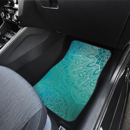 Light Green Teal Mandalas Car Floor Mats 093223 - YourCarButBetter