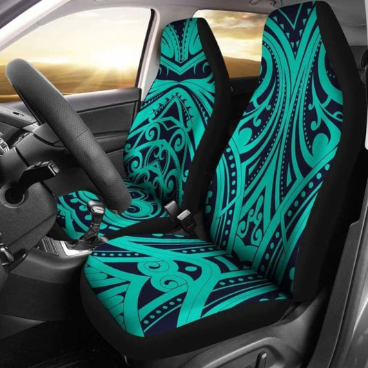 Light Green Tribal Polynesian Car Seat Covers 110424 - YourCarButBetter