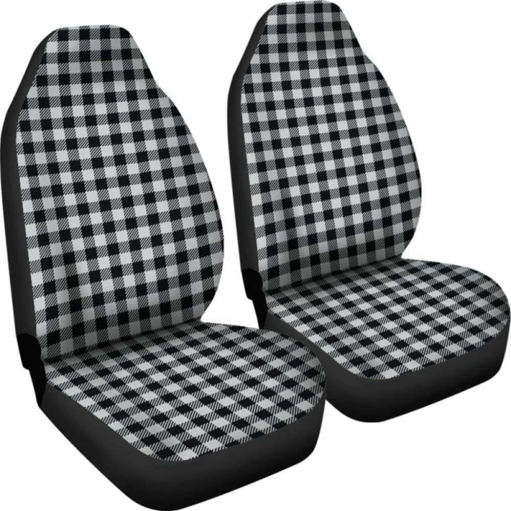 Light Grey Buffalo Plaid Car Seat Covers 105905 - YourCarButBetter
