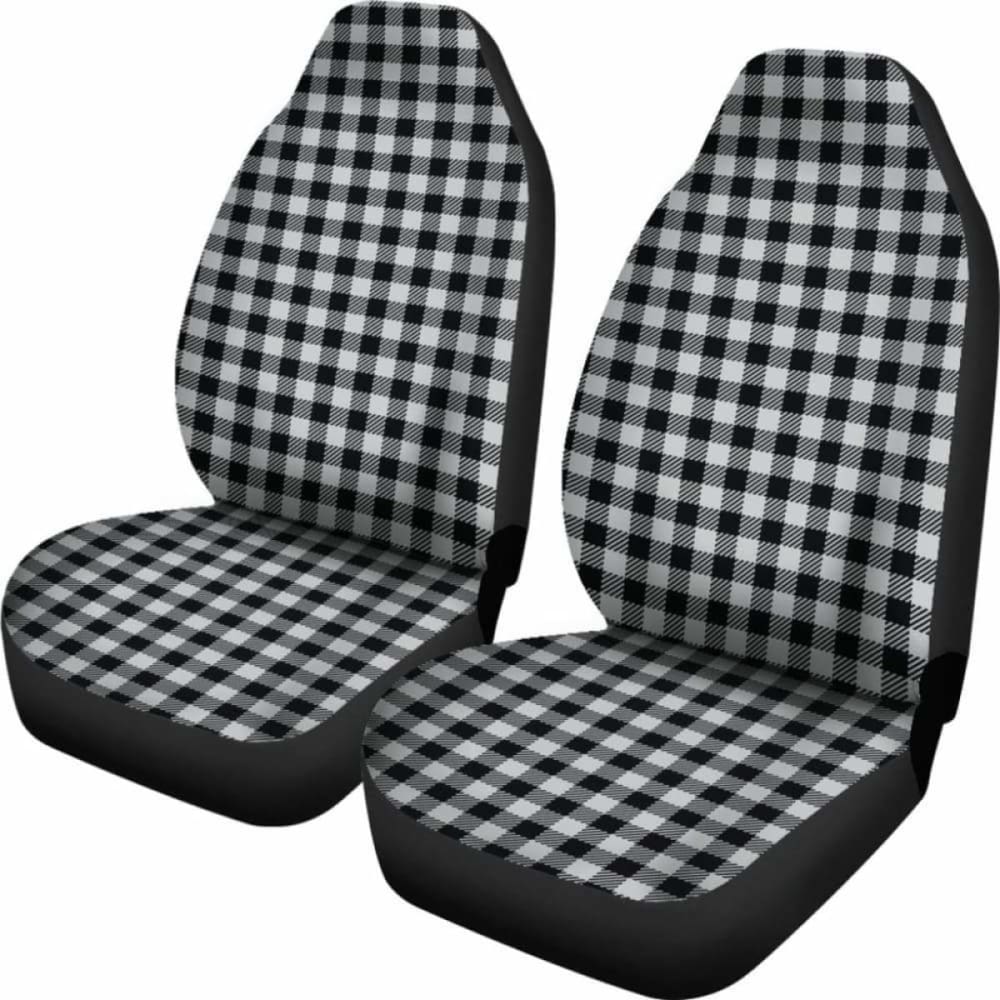 Light Grey Buffalo Plaid Car Seat Covers 105905 - YourCarButBetter