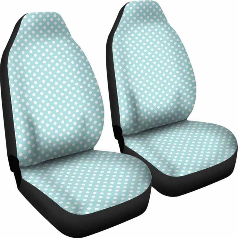 Light Turquoise And White Polka Dot Car Seat Covers 143731