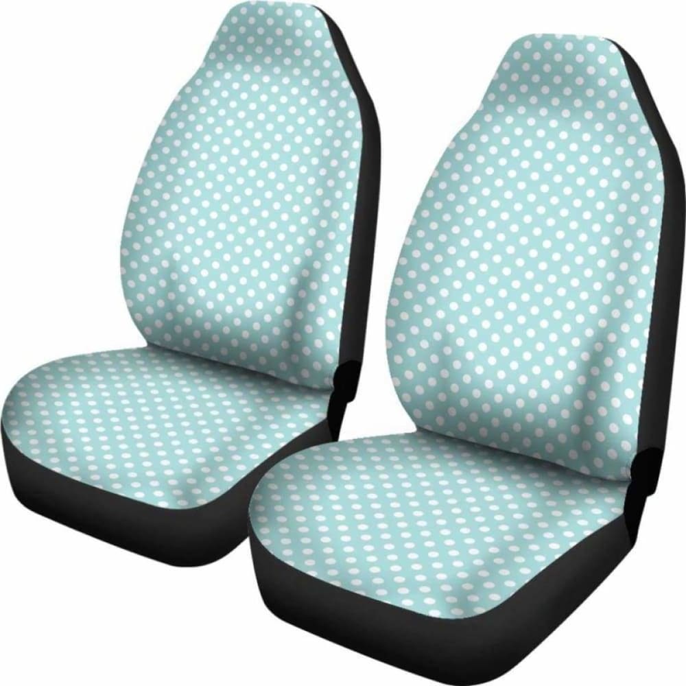 Light Turquoise And White Polka Dot Car Seat Covers 143731