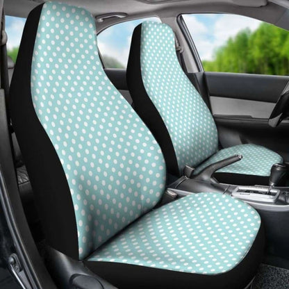Light Turquoise And White Polka Dot Car Seat Covers 143731