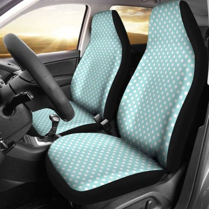 Light Turquoise And White Polka Dot Car Seat Covers 143731