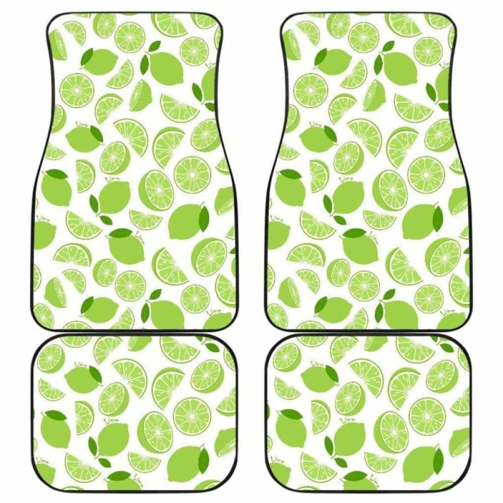 Lime Design Pattern Front And Back Car Mats 194013 - YourCarButBetter