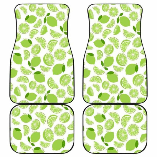 Lime Design Pattern Front And Back Car Mats 194013 - YourCarButBetter