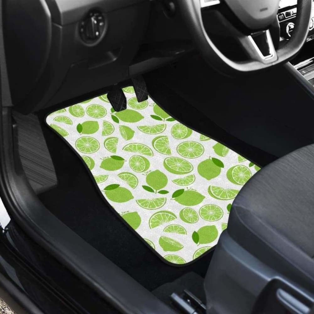 Lime Design Pattern Front And Back Car Mats 194013 - YourCarButBetter