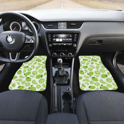 Lime Design Pattern Front And Back Car Mats 194013 - YourCarButBetter