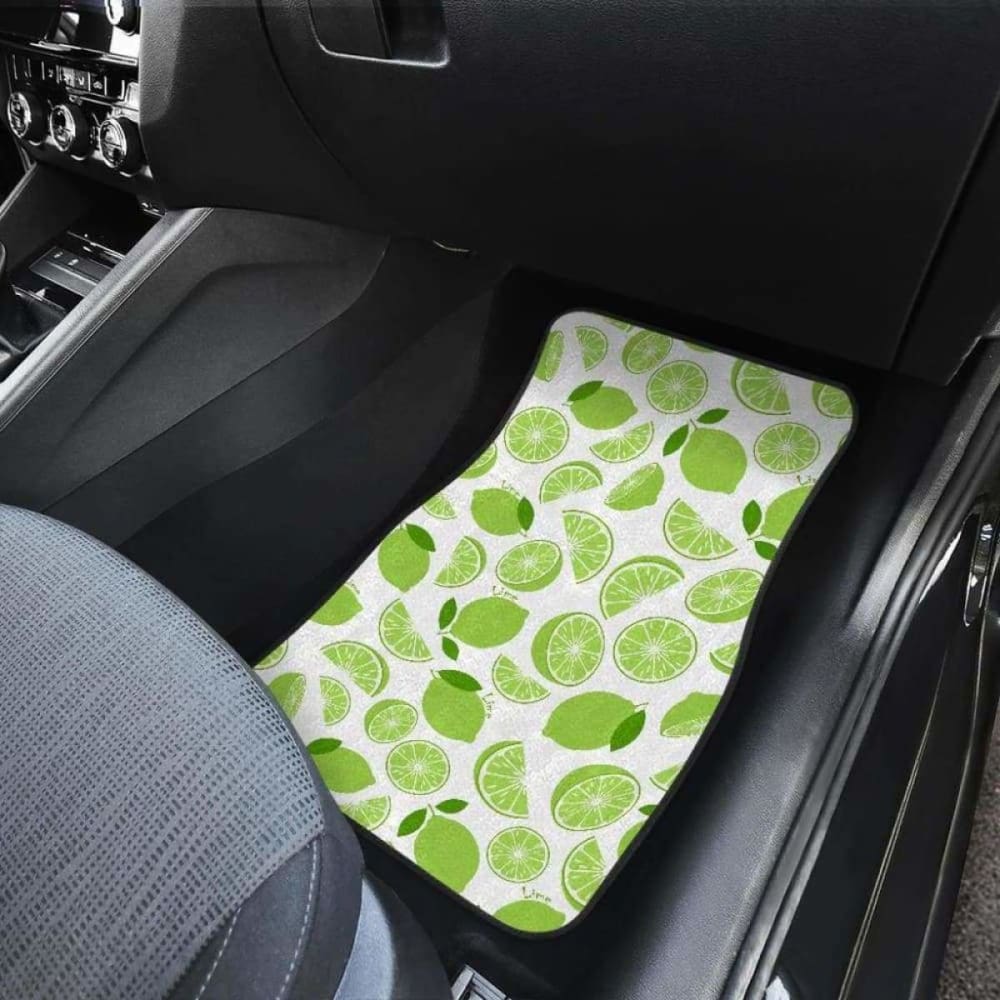 Lime Design Pattern Front And Back Car Mats 194013 - YourCarButBetter