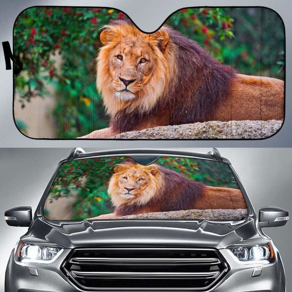 Lion Splash Artwork 4K Car Sun Shade 172609 - YourCarButBetter