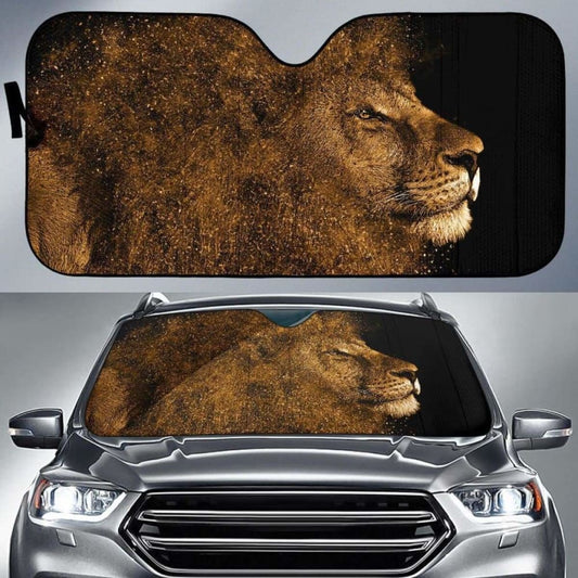 Lion Splash Artwork 4K Car Sun Shade 172609 - YourCarButBetter