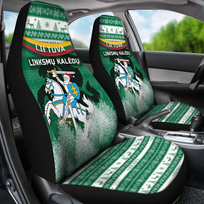 Lithuania Christmas Car Seat Covers Simple Vibes Version 160830 - YourCarButBetter