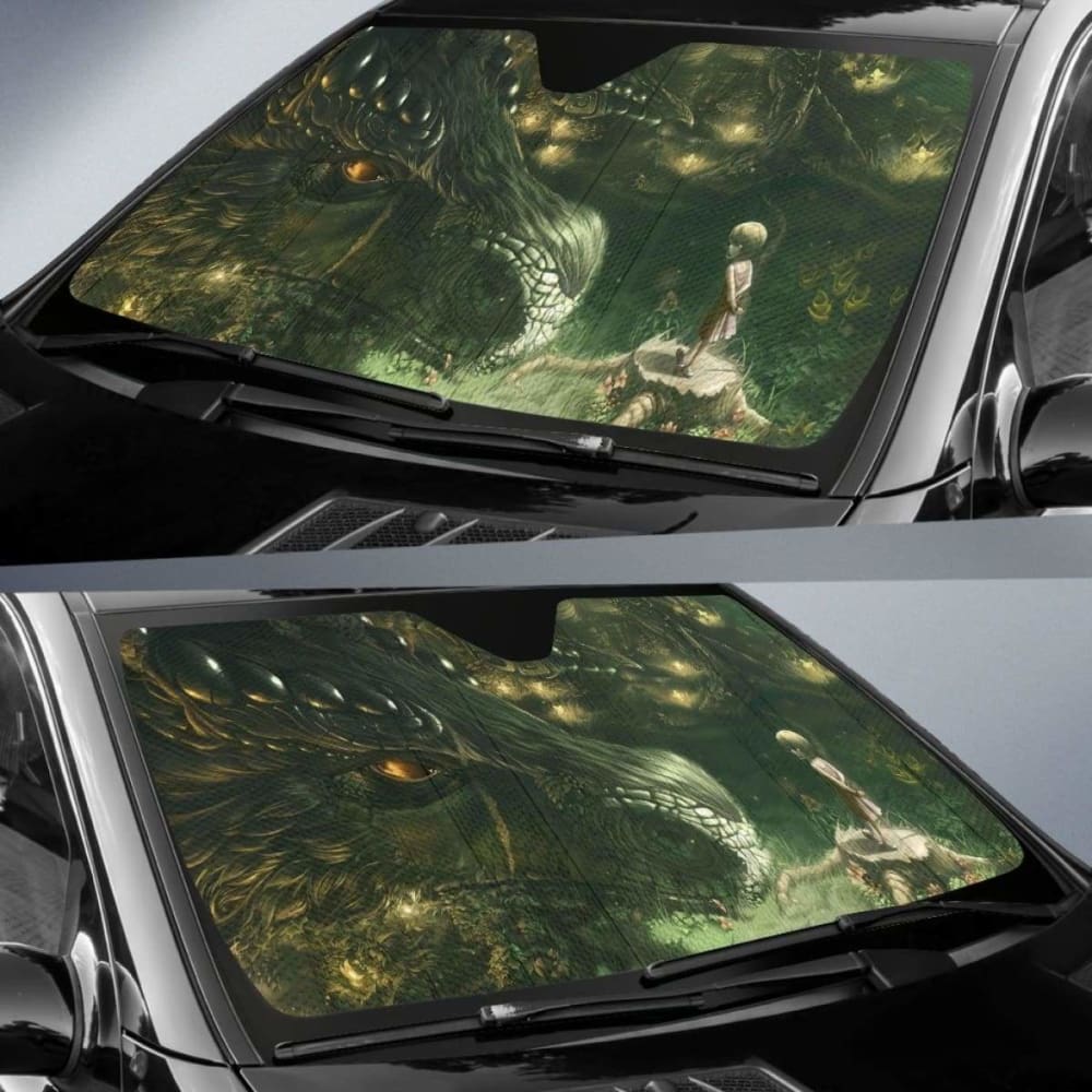 Little Girl And Dragon Sun Shade amazing best gift ideas 172609 - YourCarButBetter