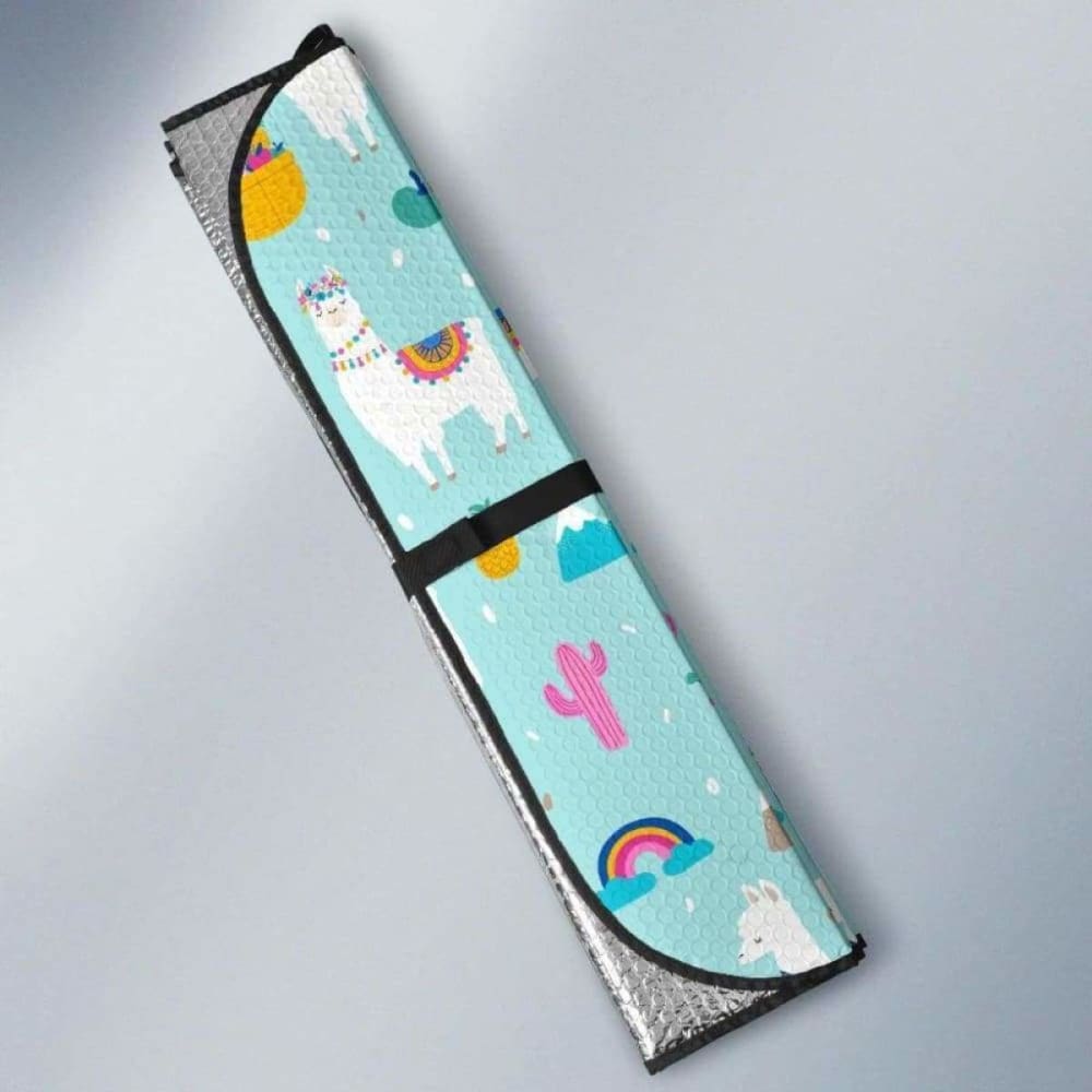 Llama Alpaca Cactus Leaves Pattern Car Auto Sun Shades 085424 - YourCarButBetter