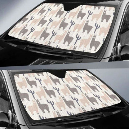 Llama Alpaca Pattern Car Auto Sun Shades 103406 - YourCarButBetter