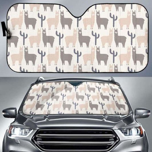 Llama Alpaca Pattern Car Auto Sun Shades 103406 - YourCarButBetter