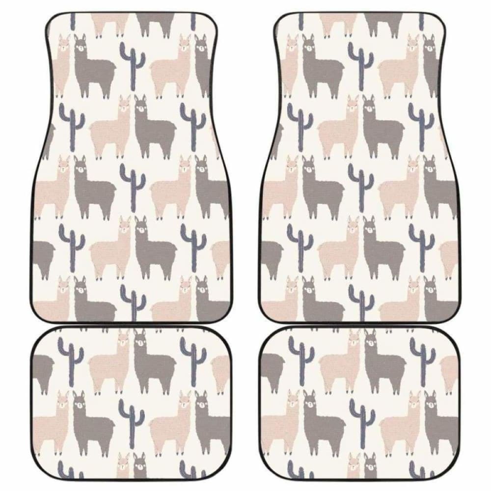 Llama Alpaca Pattern Front And Back Car Mats 194013 - YourCarButBetter