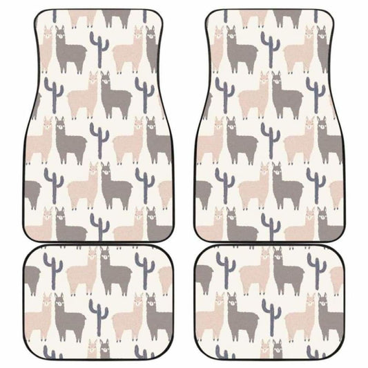 Llama Alpaca Pattern Front And Back Car Mats 194013 - YourCarButBetter
