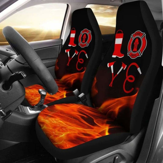 Love Firefighter Car Seat Covers 101211