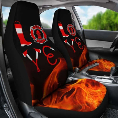 Love Firefighter Car Seat Covers 101211