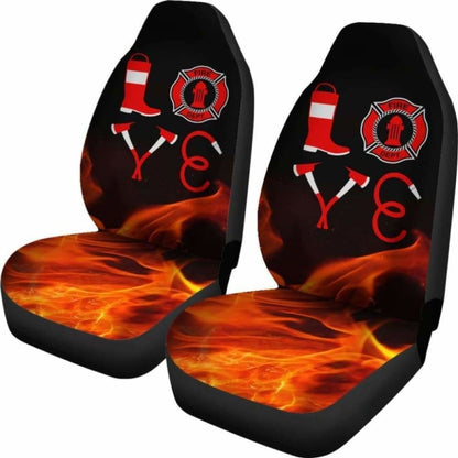 Love Firefighter Car Seat Covers 101211