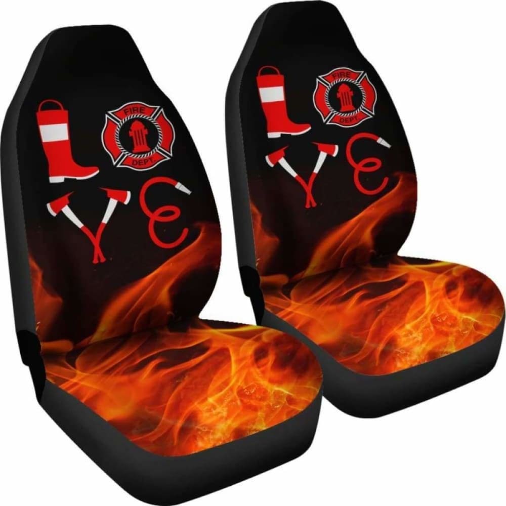 Love Firefighter Car Seat Covers 101211