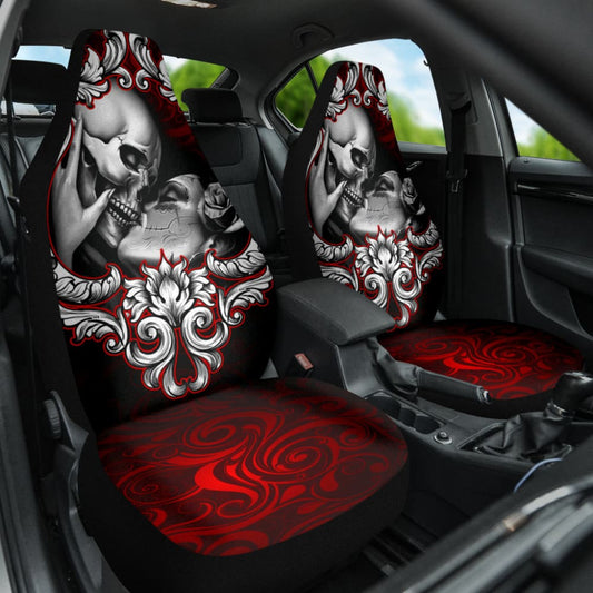 Love Kissing Skeleton Sugar Skull Gothic Car Seat Covers Custom 1 211101 - YourCarButBetter