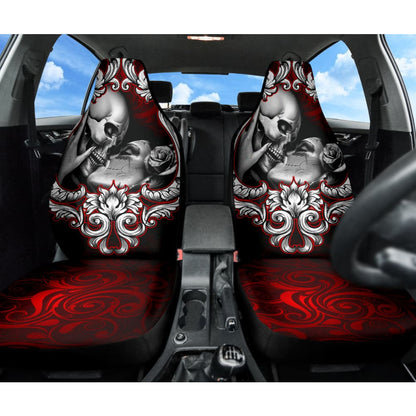 Love Kissing Skeleton Sugar Skull Gothic Car Seat Covers Custom 1 211101 - YourCarButBetter