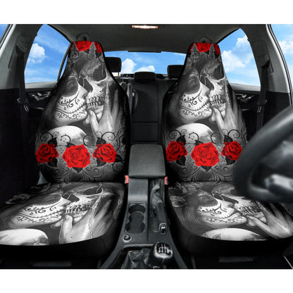 Love Kissing Skeleton Sugar Skull Gothic Car Seat Covers Custom 2 211101 - YourCarButBetter