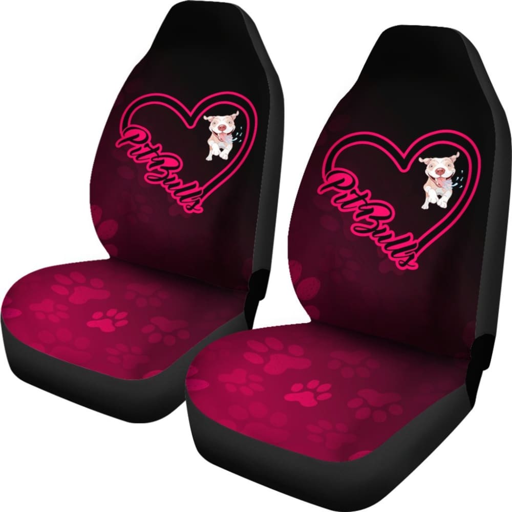 Love Pit Bull Car Seat Covers 174510 - YourCarButBetter