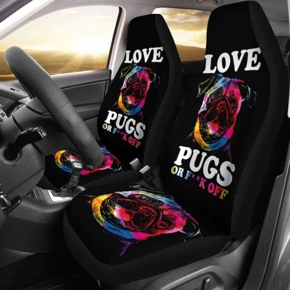 Love Pugs Car Seat Covers 102918 - YourCarButBetter