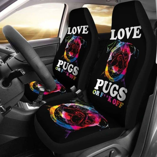 Love Pugs Car Seat Covers 102918 - YourCarButBetter