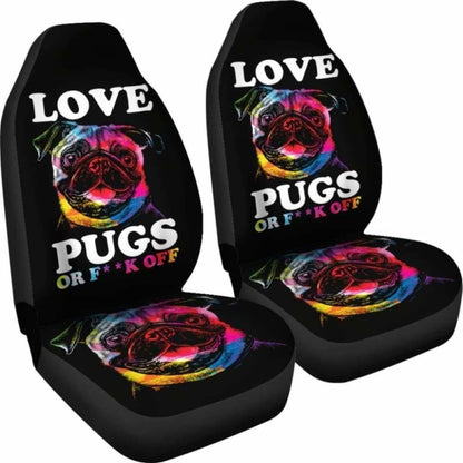 Love Pugs Car Seat Covers 102918 - YourCarButBetter