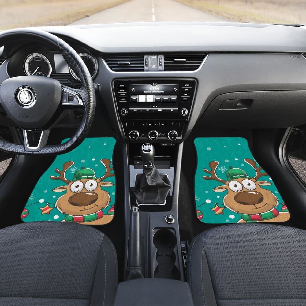 Lovely Reindeer Merry Christmas Holiday Car Floor Mats 210601 - YourCarButBetter