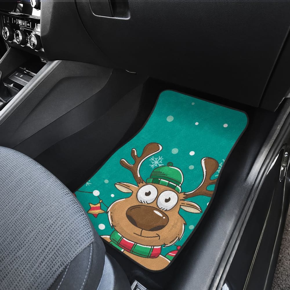 Lovely Reindeer Merry Christmas Holiday Car Floor Mats 210601 - YourCarButBetter