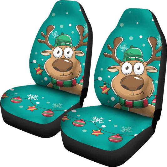 Lovely Reindeer Merry Christmas Holiday Car Seat Covers 210601 - YourCarButBetter
