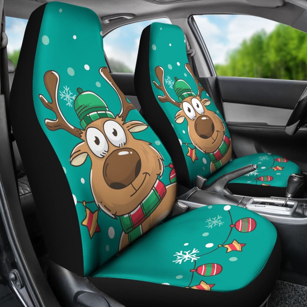 Lovely Reindeer Merry Christmas Holiday Car Seat Covers 210601 - YourCarButBetter