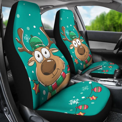 Lovely Reindeer Merry Christmas Holiday Car Seat Covers 210601 - YourCarButBetter