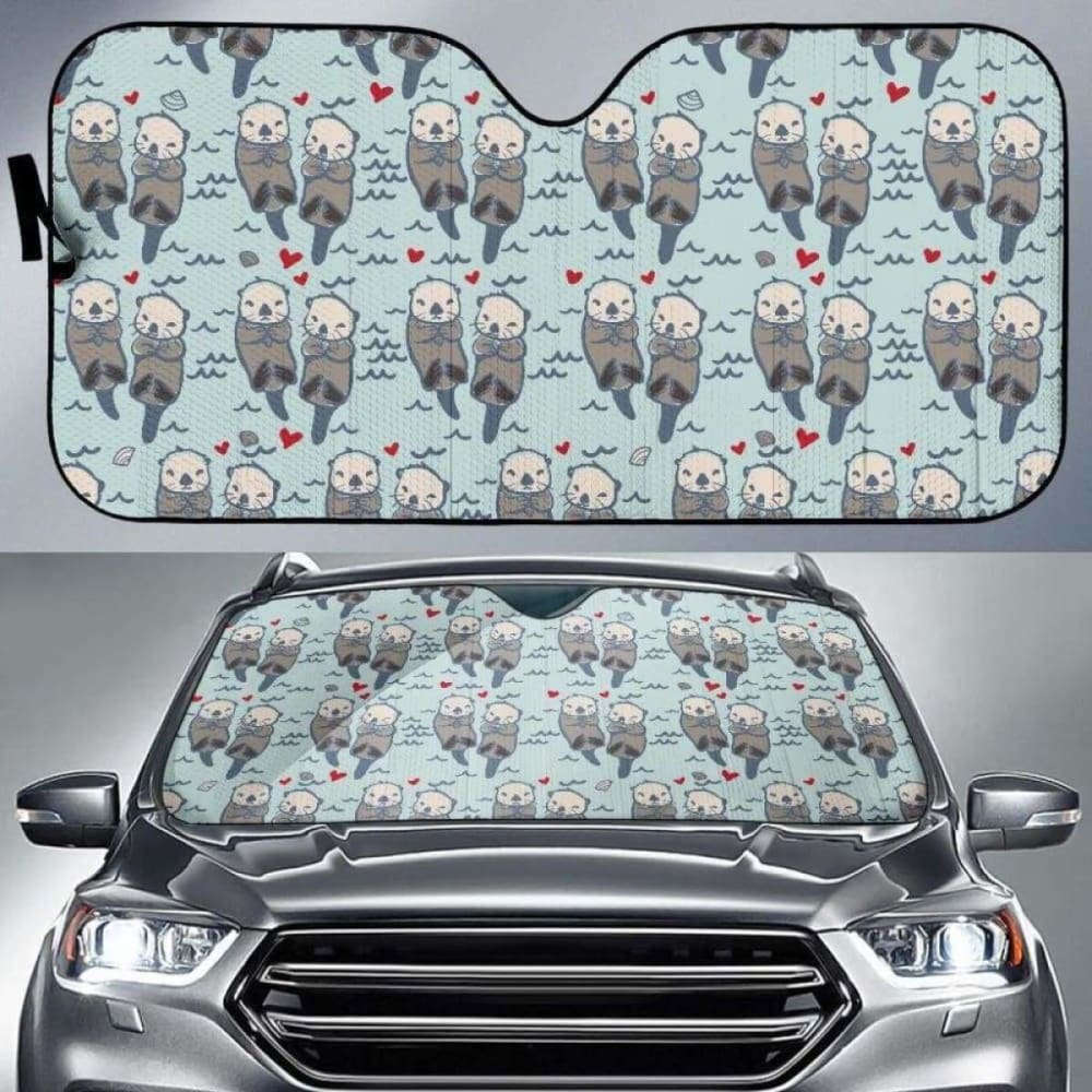 Lovely Sea Otter Pattern Car Auto Sun Shades 102507 - YourCarButBetter